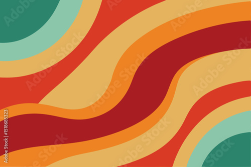 Abstract wavy lines in retro colors suitable for modern design projects