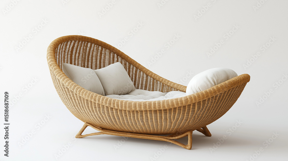 Obraz premium A charming wooden baby bed with delicate details, placed against a soft gray background for a sweet and cozy aesthetic. 