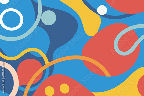 Colorful abstract shapes on a transparent background for design projects