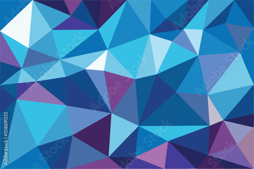 Geometric abstract design featuring colorful polygons and triangular shapes with transparency