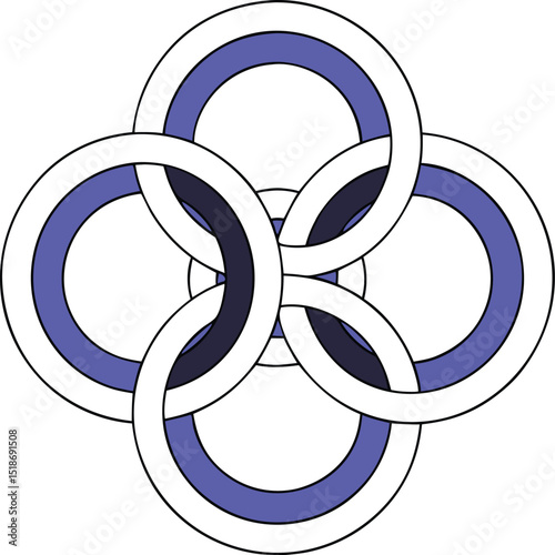 Geometric abstract design with overlapping arcs suitable for various design applications