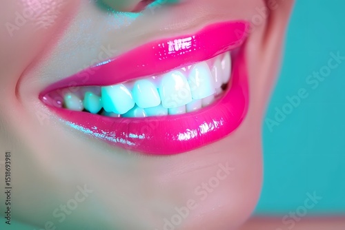 Dentist showcasing painless application of gum contouring with advanced laser technology for aesthetic smile improvement clean modern clinic photo