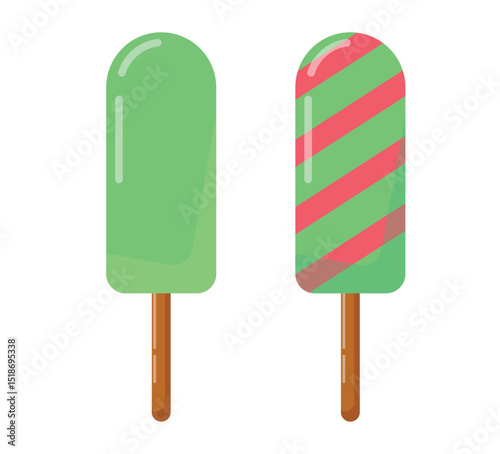Set tasty ice cream collection
