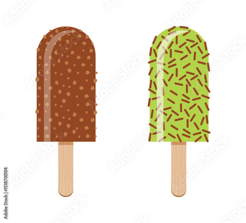 Set tasty ice cream collection