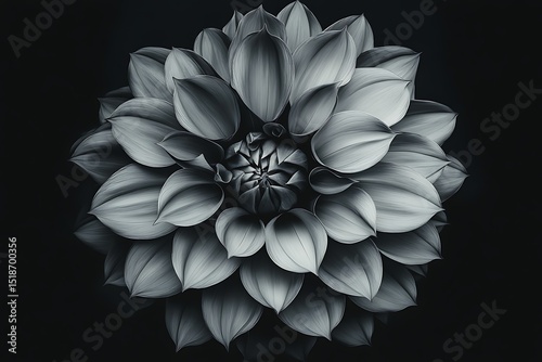 A dramatic black-and-white flower composition with high contrast and artistic lighting.