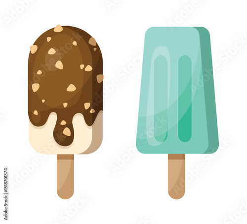 Set tasty ice cream collection