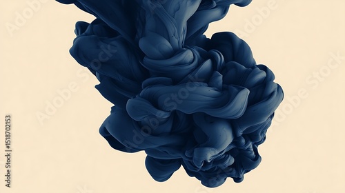 A flowing deep blue ink texture blending artistically on a light background, creating a fluid effect.