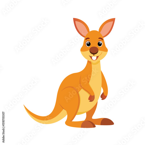 Kangaroo vector art illustration. 