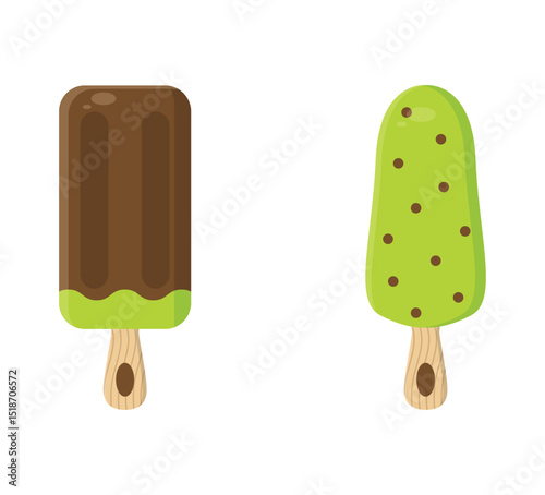 Set tasty ice cream collection