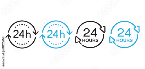 24 hours vector icon design.