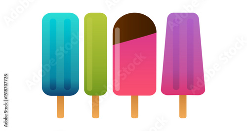 Set tasty ice cream collection