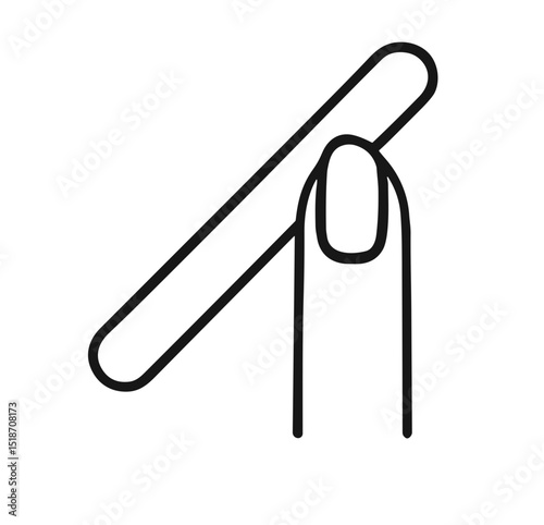 Nail care with finger and file in minimalistic vector illustration  