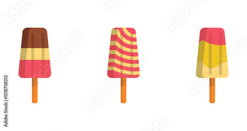 Set tasty ice cream collection