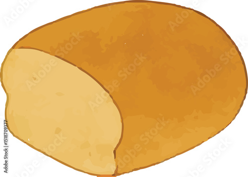 A freshly baked loaf of golden cornbread, a classic American side dish. Its soft, crumbly texture and slightly sweet flavor make it a perfect companion for chili, barbecues, or Southern meals