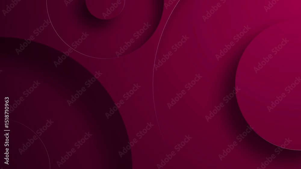 Animación minimalista de círculos trazados con relieve en fondo colorido y degradado