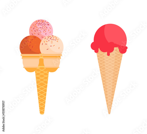 Set tasty ice cream collection