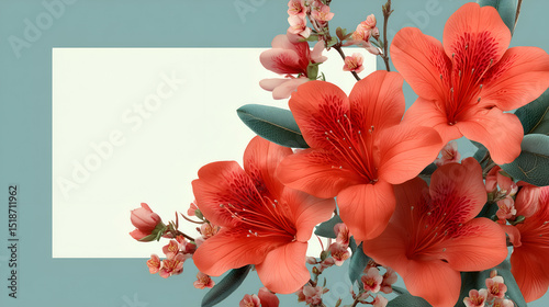 Vibrant Floral Arrangement: Fresh & Colorful Spring-Summer Blooms for Greeting Cards & Floral Design