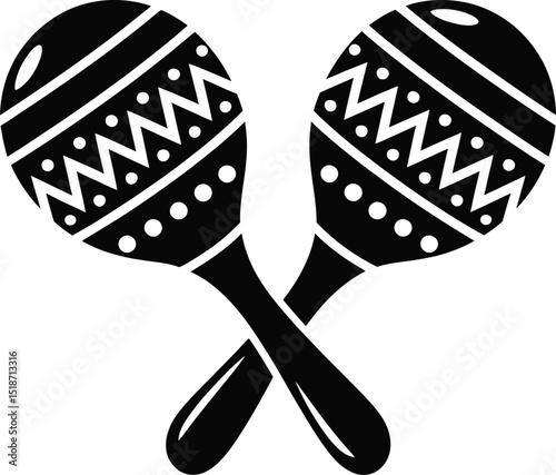 Black Maracas Silhouette Vector – Latin Music Instrument Icon