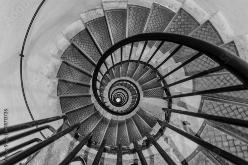 Spiral staircase in the Arc de Triomphe