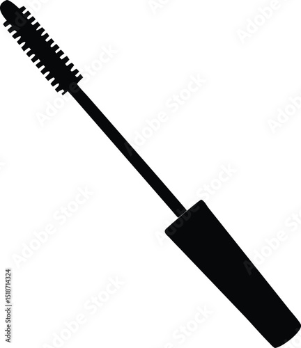 black mascara brush vector illustration 