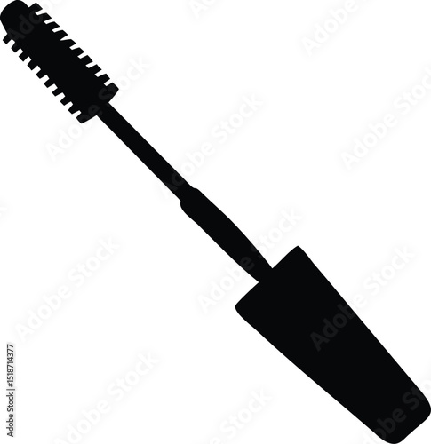 black mascara brush vector illustration 