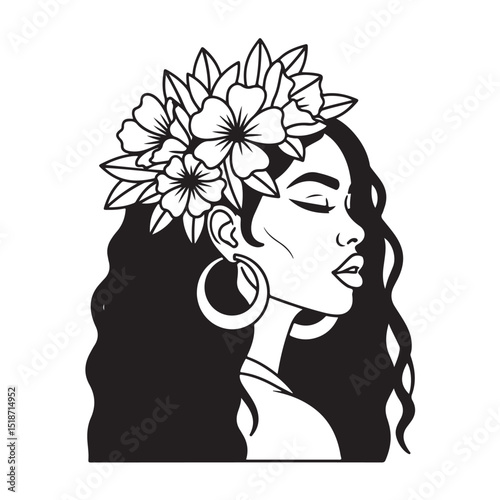 girl with flowers