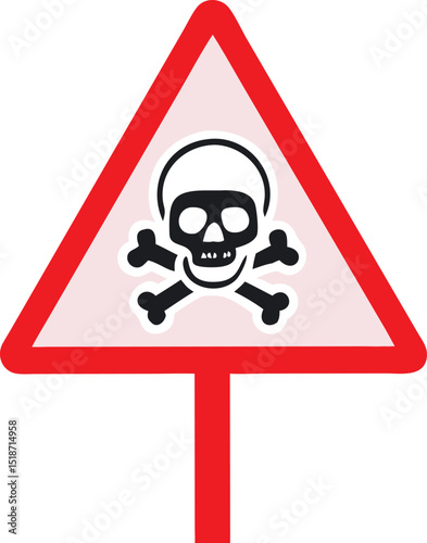 danger  toxic sign skull icon silhouette