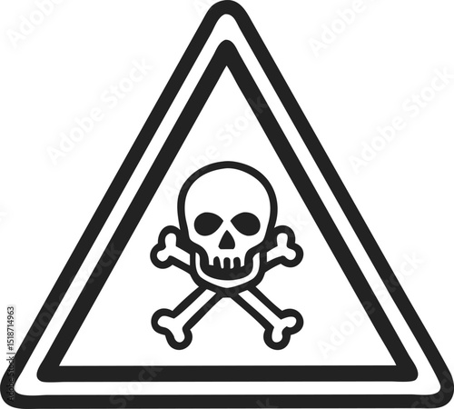 danger  toxic sign skull icon silhouette