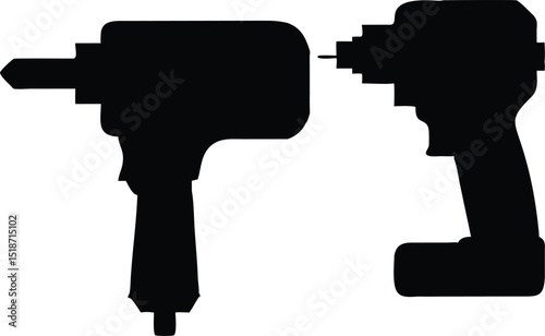 drill punch color flat image vector illustration