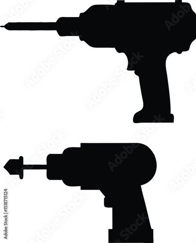 drill punch color flat image vector illustration