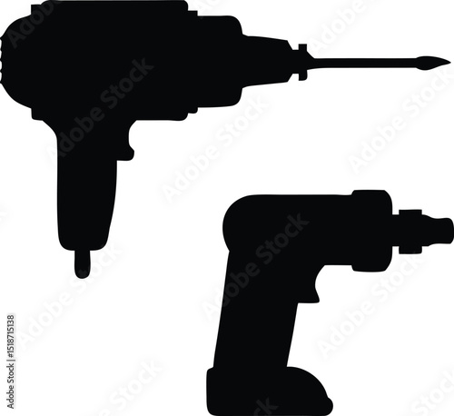 drill punch color flat image vector illustration