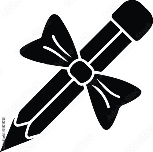 pencil with bow silhouette