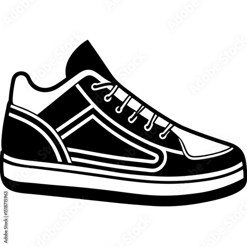 Sports sneaker icon and illustration.