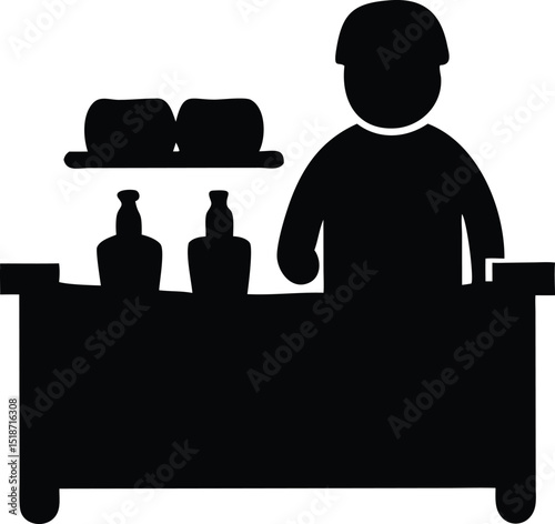 street vendor silhouette