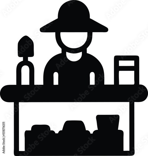 street vendor silhouette