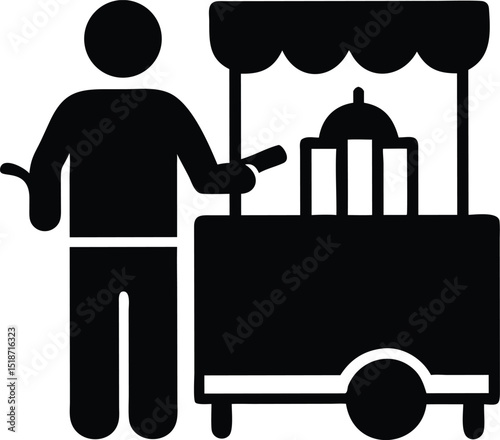street vendor silhouette