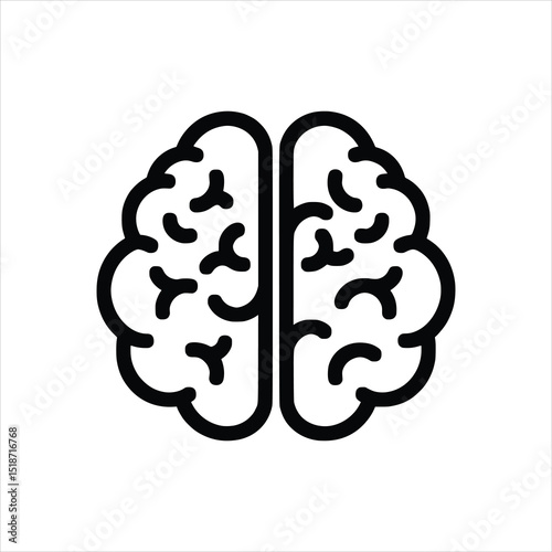 AI Brain Illustration Minimalist Vector Icon