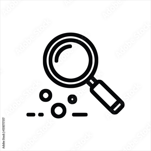 Pattern Recognition Magnifier AI Minimalist Vector Icon