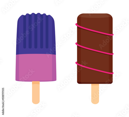 Set tasty ice cream collection