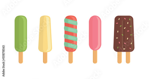 Set tasty ice cream collection