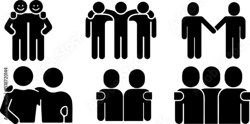 Childhood Friends Icon. friends icon set. Friendship symbol. Buddy partnership sign.