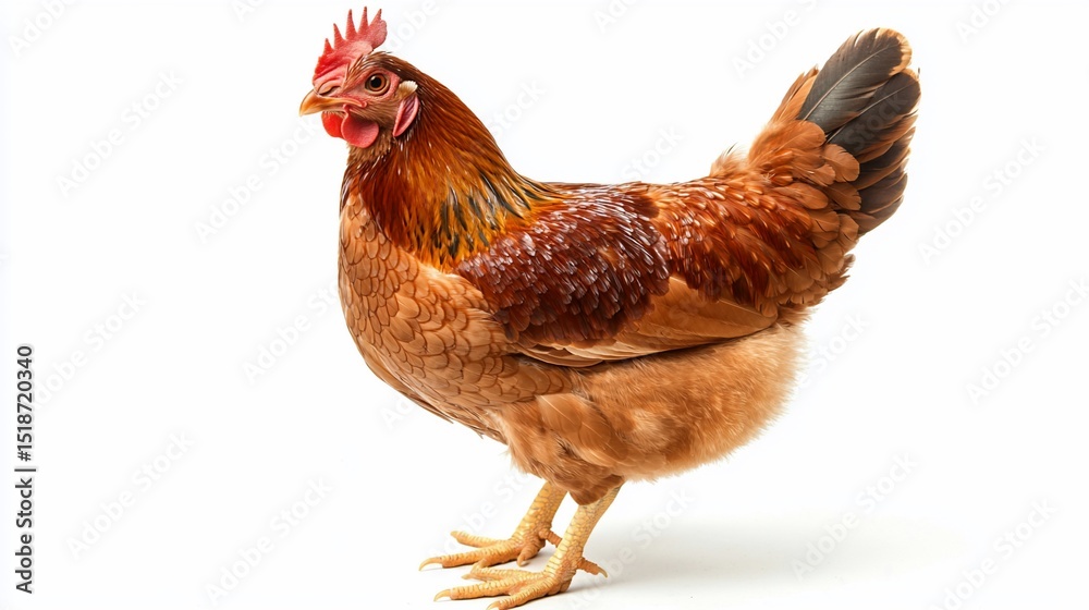 Fototapeta premium Domestic hen, profile view