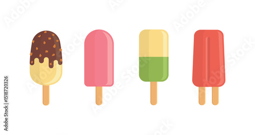 Set tasty ice cream collection