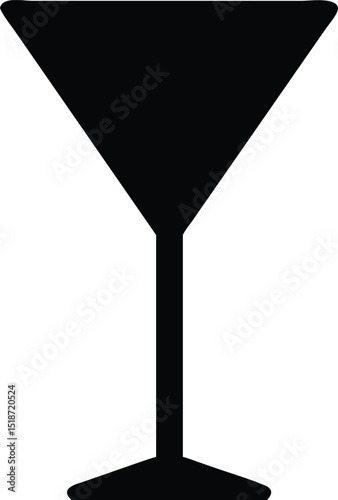 a martini glass lines silhouette 