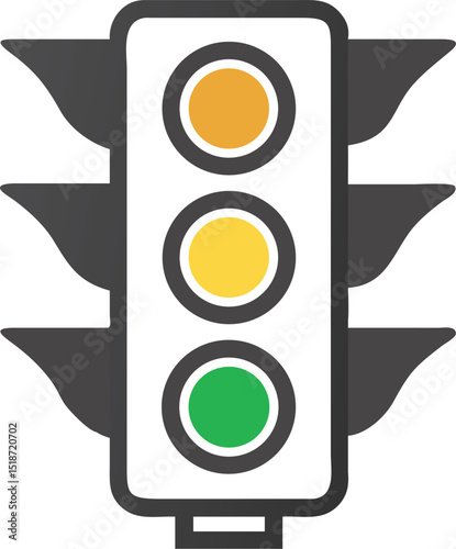 a traffic light with three circular lights and win