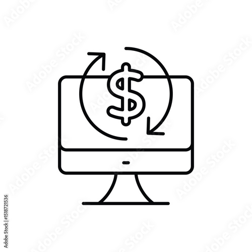 Online Money Earn Icon vector