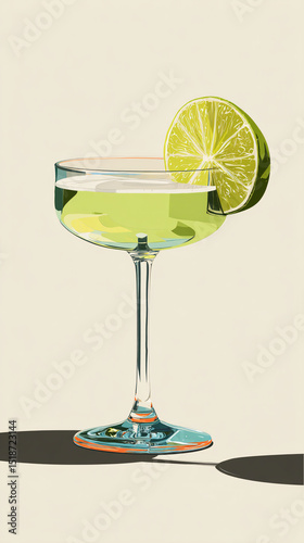Refreshing Pisco Sour cocktail with lime garnish