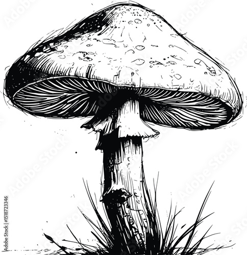 mushroom illustration on white background