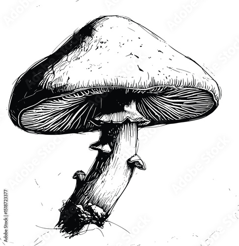 mushroom illustration on white background