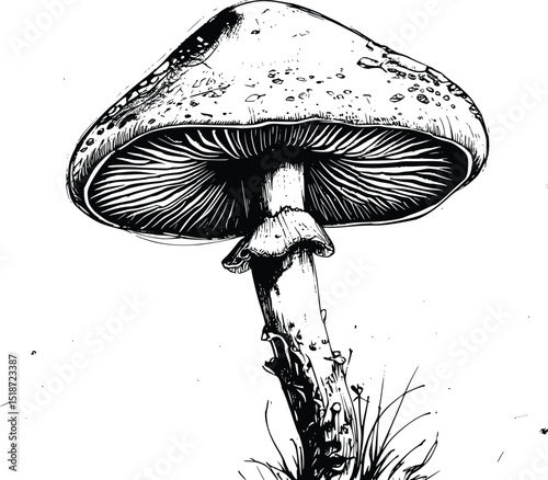 mushroom illustration on white background